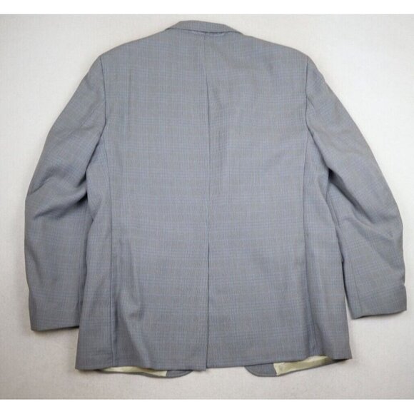 VINTAGE MEN'S GRAY PLAID BLAZER JACKET SPORT COAT - VAN CORT - 44R - Picture 9 of 9